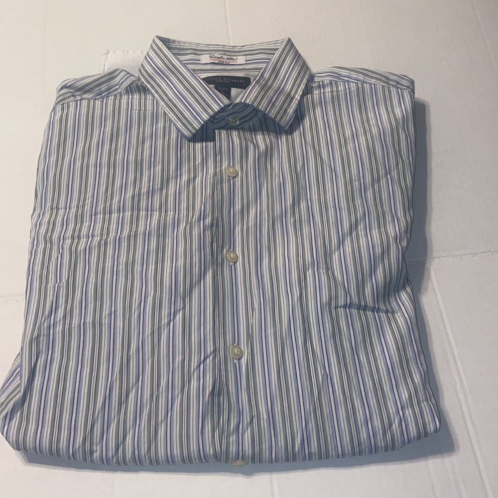 Banana Republic slim fit button down striped shirt size 16-16 1/2 L